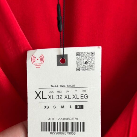 Zara Womens Bloggers Favorite Classic V-neckline Satin Dress Red Size XL - Picture 5 of 14